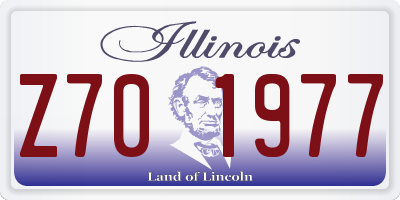 IL license plate Z701977