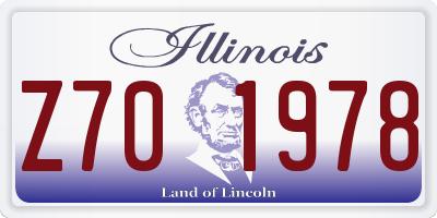 IL license plate Z701978