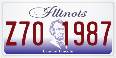 IL license plate Z701987