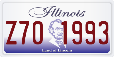 IL license plate Z701993