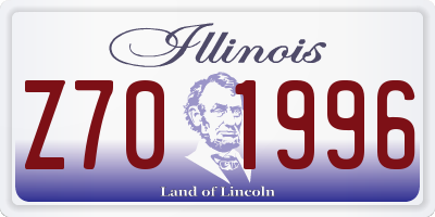 IL license plate Z701996