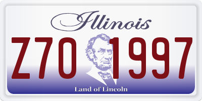 IL license plate Z701997