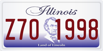 IL license plate Z701998