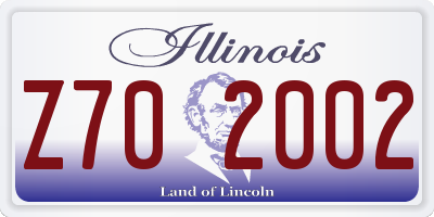 IL license plate Z702002