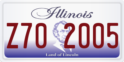 IL license plate Z702005