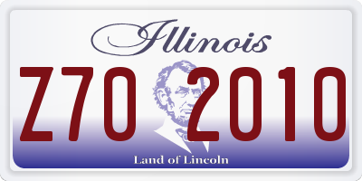IL license plate Z702010