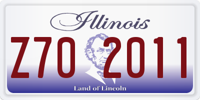 IL license plate Z702011