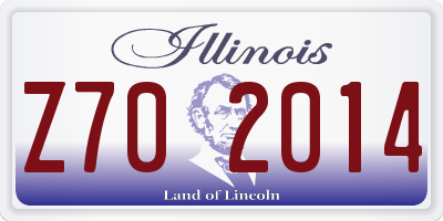 IL license plate Z702014