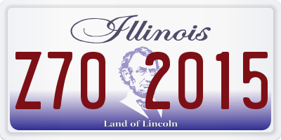 IL license plate Z702015
