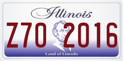 IL license plate Z702016
