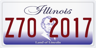 IL license plate Z702017