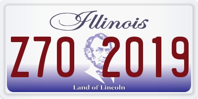 IL license plate Z702019