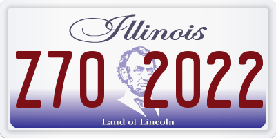 IL license plate Z702022