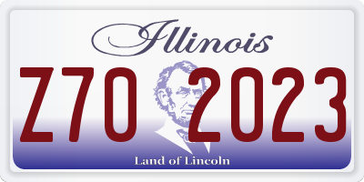 IL license plate Z702023