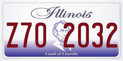 IL license plate Z702032