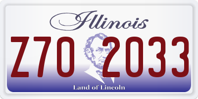 IL license plate Z702033