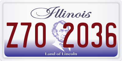 IL license plate Z702036