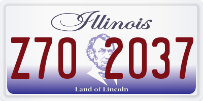 IL license plate Z702037