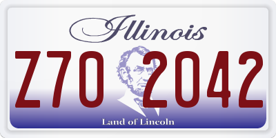IL license plate Z702042