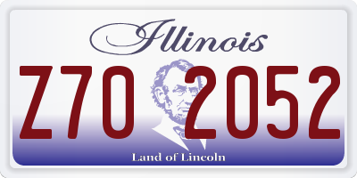 IL license plate Z702052