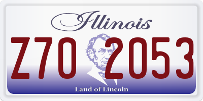 IL license plate Z702053