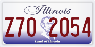 IL license plate Z702054