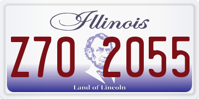 IL license plate Z702055