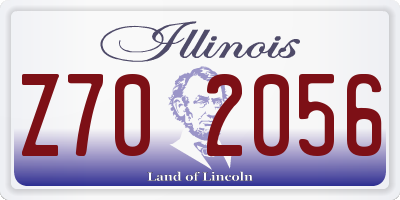 IL license plate Z702056