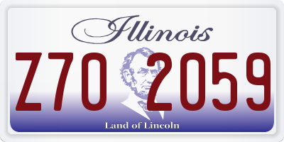 IL license plate Z702059
