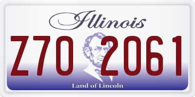 IL license plate Z702061