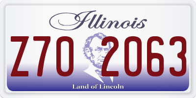 IL license plate Z702063