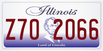 IL license plate Z702066