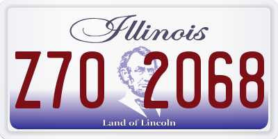 IL license plate Z702068