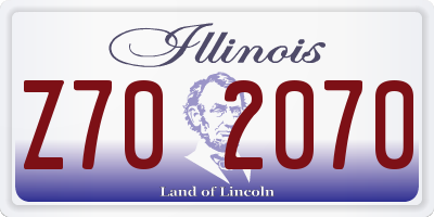 IL license plate Z702070