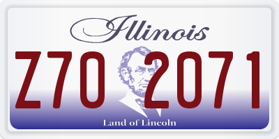 IL license plate Z702071