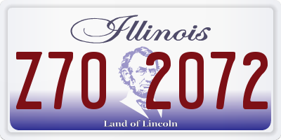 IL license plate Z702072