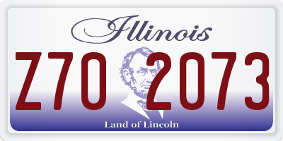 IL license plate Z702073