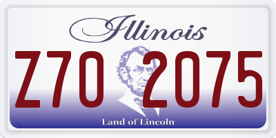 IL license plate Z702075