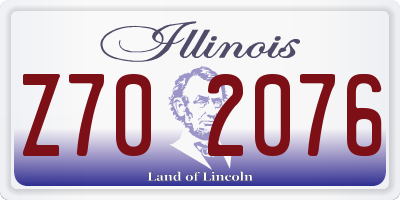 IL license plate Z702076