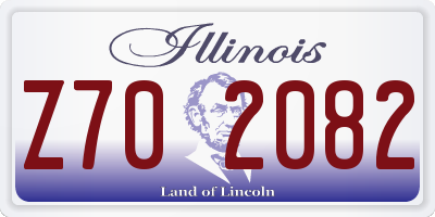 IL license plate Z702082