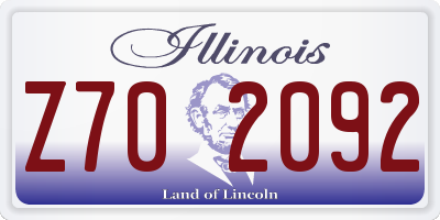 IL license plate Z702092