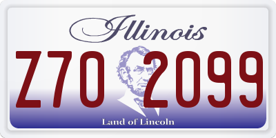 IL license plate Z702099