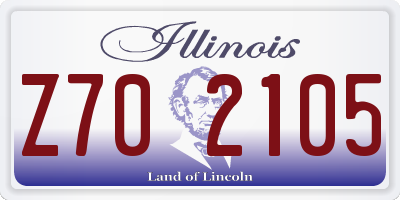IL license plate Z702105