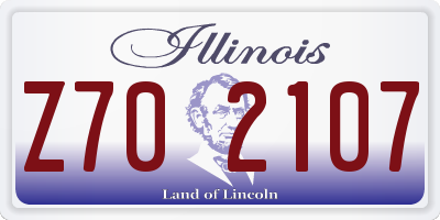 IL license plate Z702107
