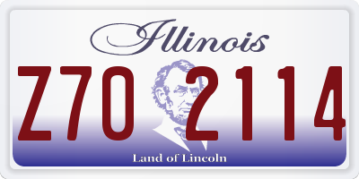 IL license plate Z702114