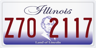 IL license plate Z702117