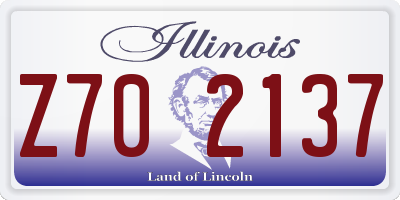 IL license plate Z702137