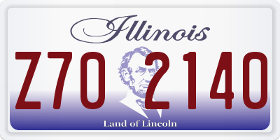 IL license plate Z702140