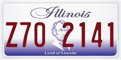 IL license plate Z702141