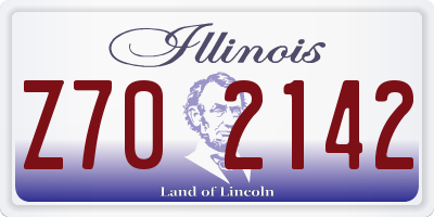 IL license plate Z702142